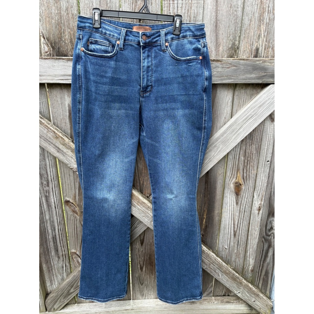 Judy Blue Los Angeles Womens High Rise Bootcut Jeans Medium Wash Blue